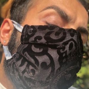 Velvet black face mask